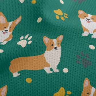 Cute Cartoon Corgi Athletic Mesh Flat Back