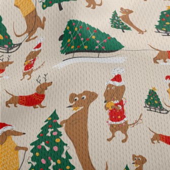 Dachshund Christmas Athletic Mesh Flat Back