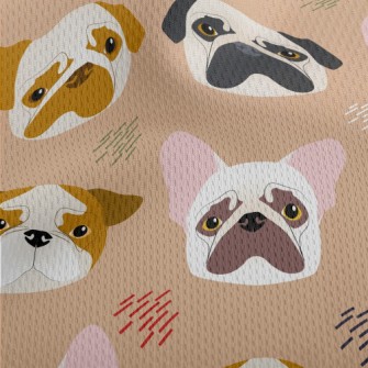Puppy Head Hand Drawing Athletic Mesh Flat Back