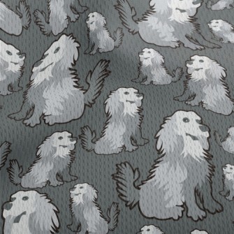 Gray Long-haired Dog Athletic Mesh Flat Back