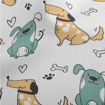 Cartoon Style Cute Puppy Athletic Mesh Flat Back