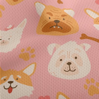 Cartoon Pet Puppy Athletic Mesh Flat Back