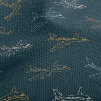 Color Line Airplane Athletic Mesh Flat Back