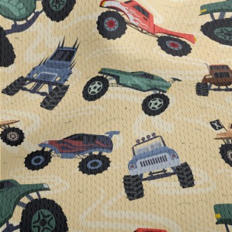 Colorful Monster Truck Athletic Mesh Flat Back