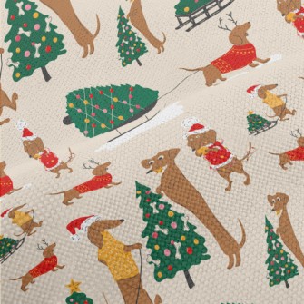 Dachshund Christmas Performance Linen