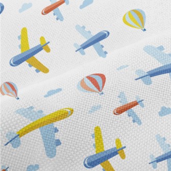 Cartoon Airplane And Hot Air B Performance Linen