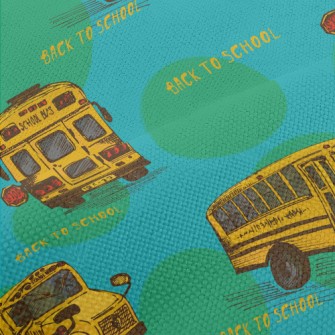 Hand Drawn American School Bus Performance Linen