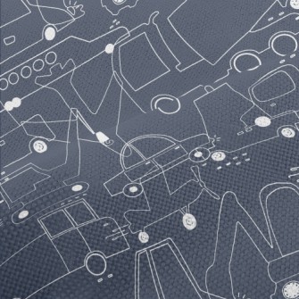 Transportation Line Doodles Performance Linen