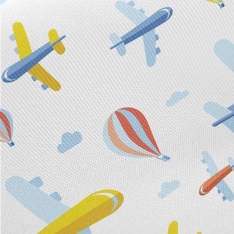Cartoon Airplane And Hot Air B Twill