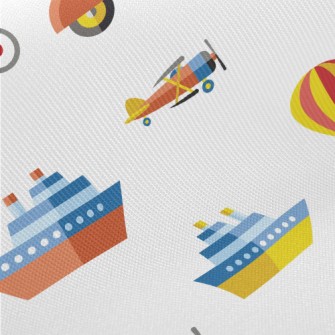 Cartoon Style Transportation Twill