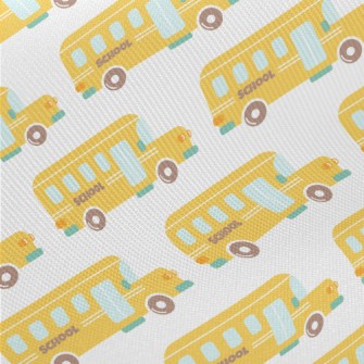 Cartoon School Bus Twill