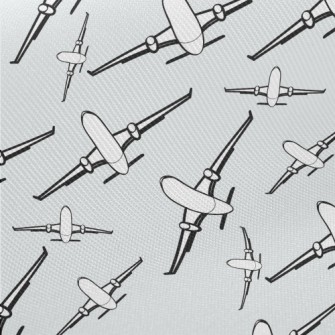 Simple Black And White Airplan Twill