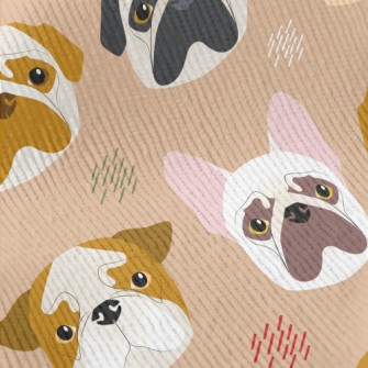 Puppy Head Hand Drawing Standard Corduroy