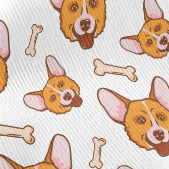Corgi And Dog Bones Standard Corduroy