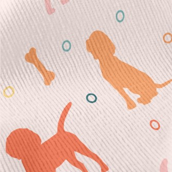 Colored Puppy Silhouette Standard Corduroy