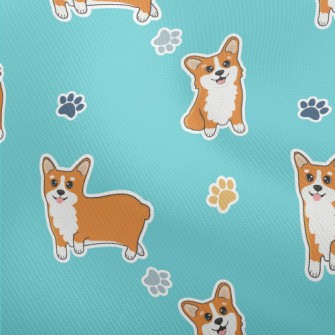 Corgi And Colored Paw Prints Dobby