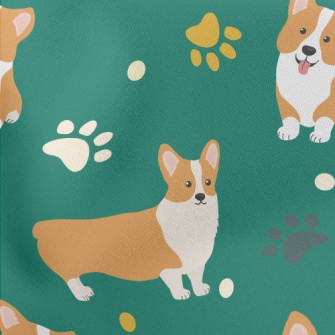 Cute Cartoon Corgi Stretch Ponte