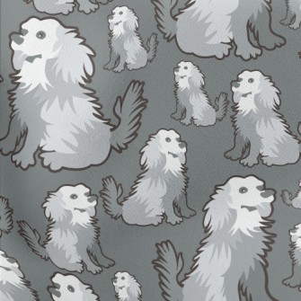 Gray Long-haired Dog Stretch Ponte