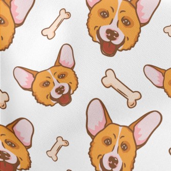 Corgi And Dog Bones Stretch Ponte