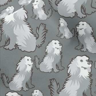 Gray Long-haired Dog Micro Fleece