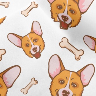 Corgi And Dog Bones Micro Fleece
