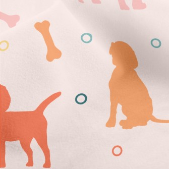 Colored Puppy Silhouette Micro Fleece