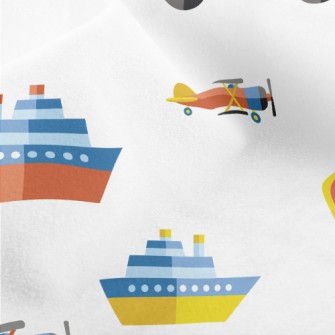 Cartoon Style Transportation Micro Fleece