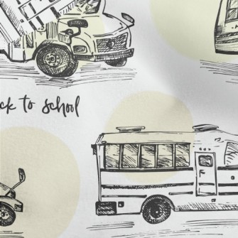 Hand Drawn Bus Sketch Micro Fleece