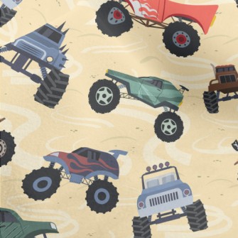 Colorful Monster Truck Micro Fleece