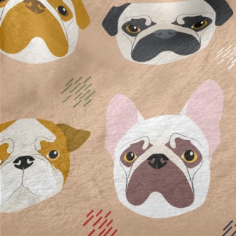 Puppy Head Hand Drawing Minky