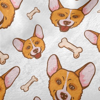 Corgi And Dog Bones Minky