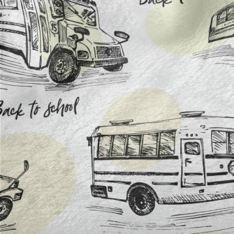 Hand Drawn Bus Sketch Minky