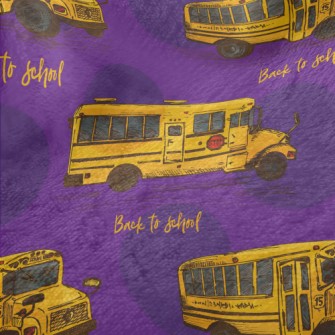 Yellow School Bus On The First Minky