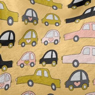 Hand Drawn Car Traffic Jam Minky