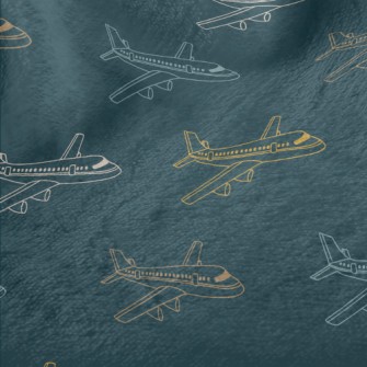 Color Line Airplane Minky