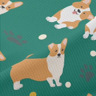 Cute Cartoon Corgi Piqué