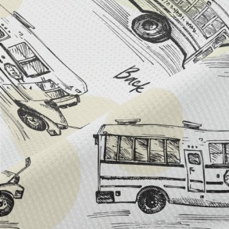 Hand Drawn Bus Sketch Piqué