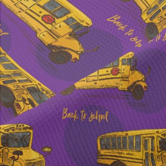 Yellow School Bus On The First Piqué
