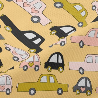 Hand Drawn Car Traffic Jam Piqué