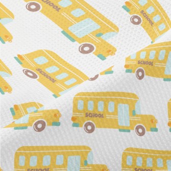 Cartoon School Bus Piqué
