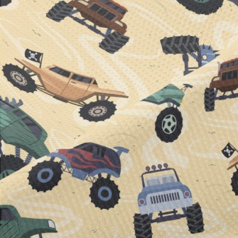 Colorful Monster Truck Piqué