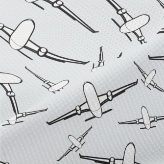 Simple Black And White Airplan Piqué