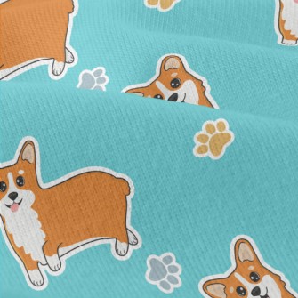 Corgi And Colored Paw Prints Modern Jersey