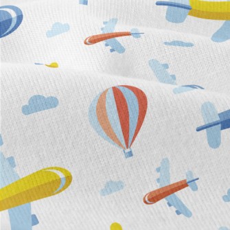 Cartoon Airplane And Hot Air B Modern Jersey