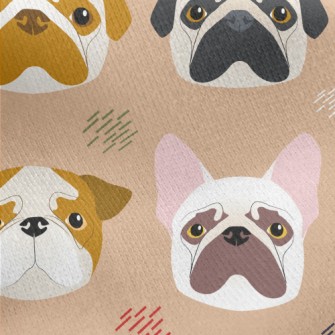 Puppy Head Hand Drawing Jersey Backed Fleece