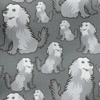 Gray Long-haired Dog Jersey Backed Fleece
