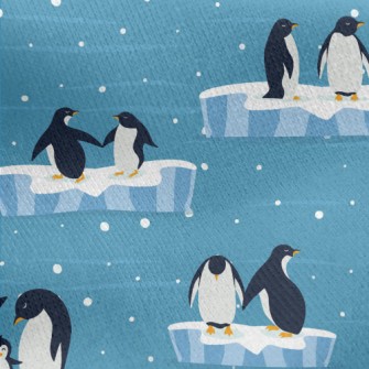 Cute Penguin Family Jersey Backed Fleece