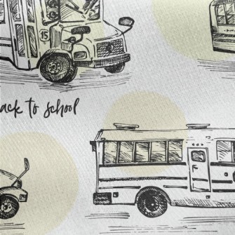 Hand Drawn Bus Sketch Jersey Backed Fleece