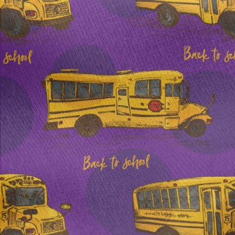 Yellow School Bus On The First Jersey Backed Fleece