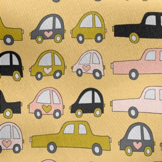 Hand Drawn Car Traffic Jam Jersey Backed Fleece
